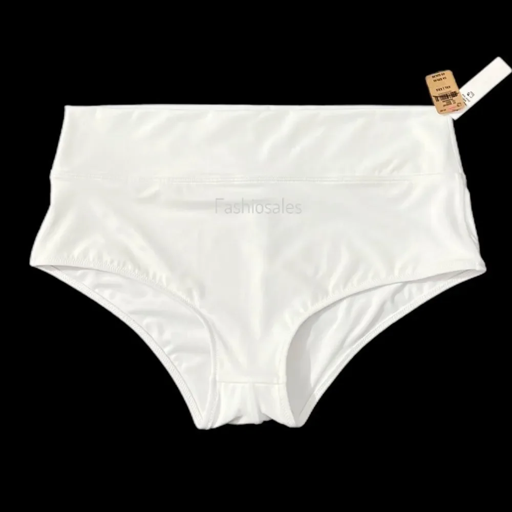 Victoria’s Secret Pink Swim High Waist Shortie Bikini Bottom Black Optic White - Picture 8 of 8